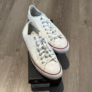 Converse White Sneakers with Red Accents